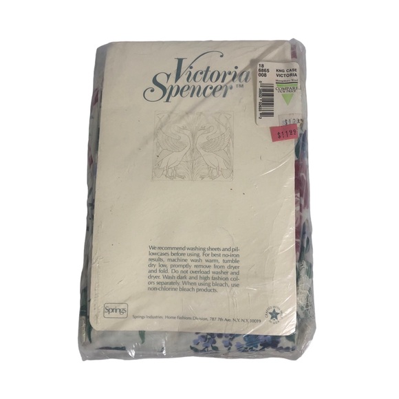 Vintage NEW Victoria Spencer Luxury 180 Percale King Pillowcases (2) - Picture 2 of 2